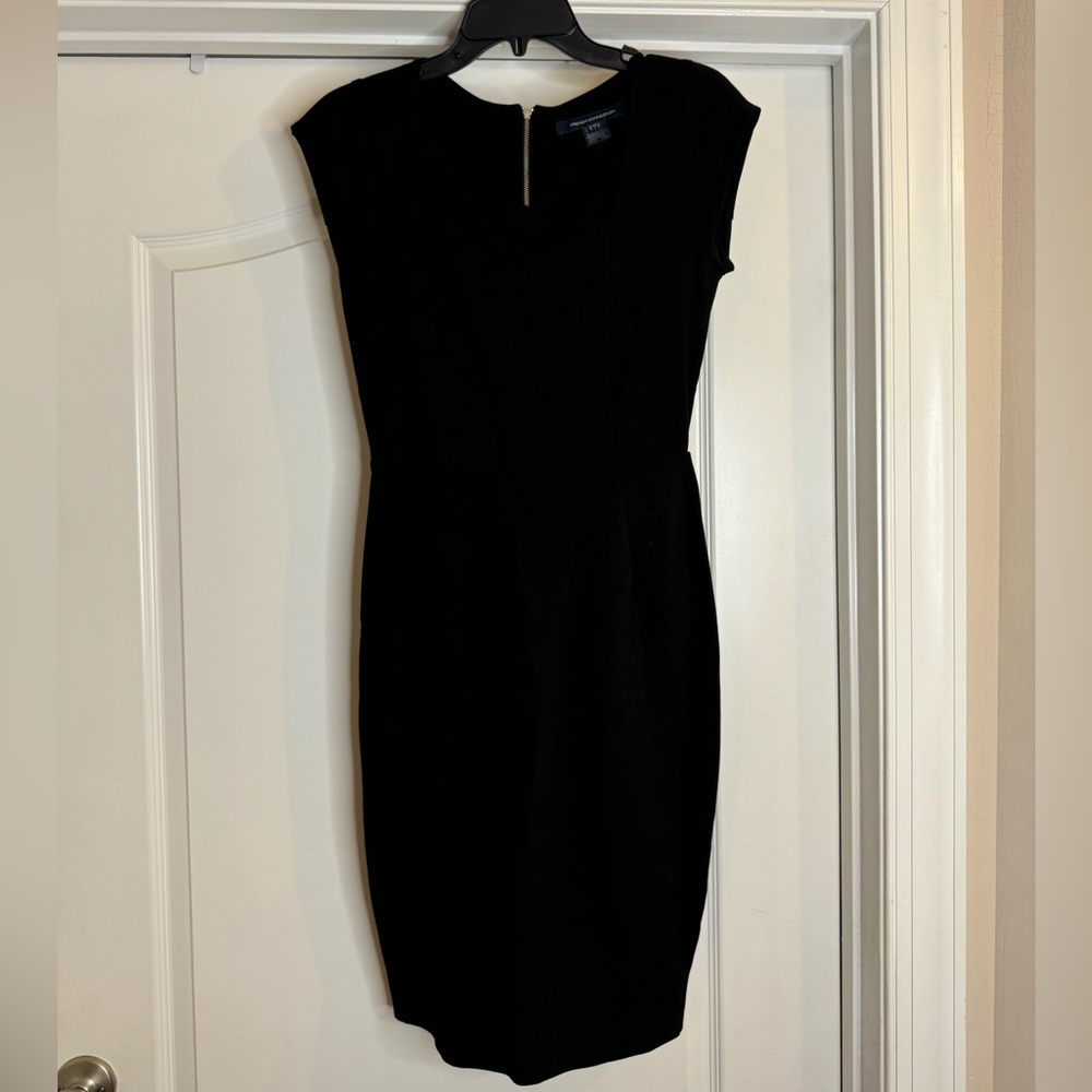 FRENCH CONNECTION ASYMMETRIC NECK BLACK COCKTAIL DRESS